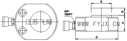 超薄型液壓千斤頂結(jié)構(gòu)圖